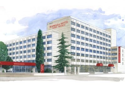 Illustrations pour l'architecture - Aquarelle - Hotel Ramada