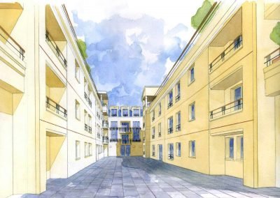 Illustrations pour l'architecture - Aquarelle - Montrouge