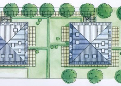 Illustrations pour l'architecture - Aquarelle - Plan masse Lorédanes