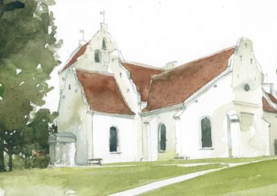 Illustrations pour l'architecture - Aquarelle - Eglise Danemark