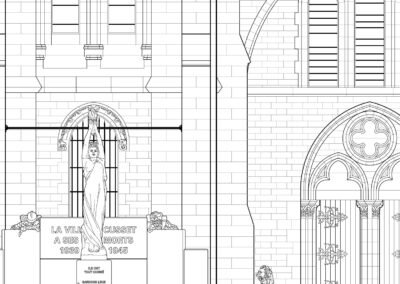 Illustrations pour l'architecture - relevé 2D de l'église de Cusset