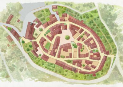 Illustrations pour l'architecture - Plan Pérouges